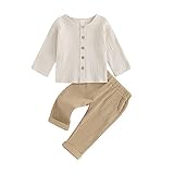 Geagodelia Musselin Baby Kleidung Set Junge Langarmshirt und Hose...