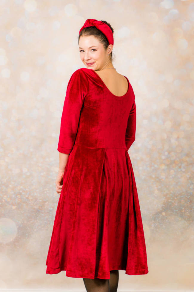 Weihnachtskleid Für Kleine Hunde & Katzen - Samt-Winter-Outfit Mit Romantischem Fantasie-Muster, Größe 2XS